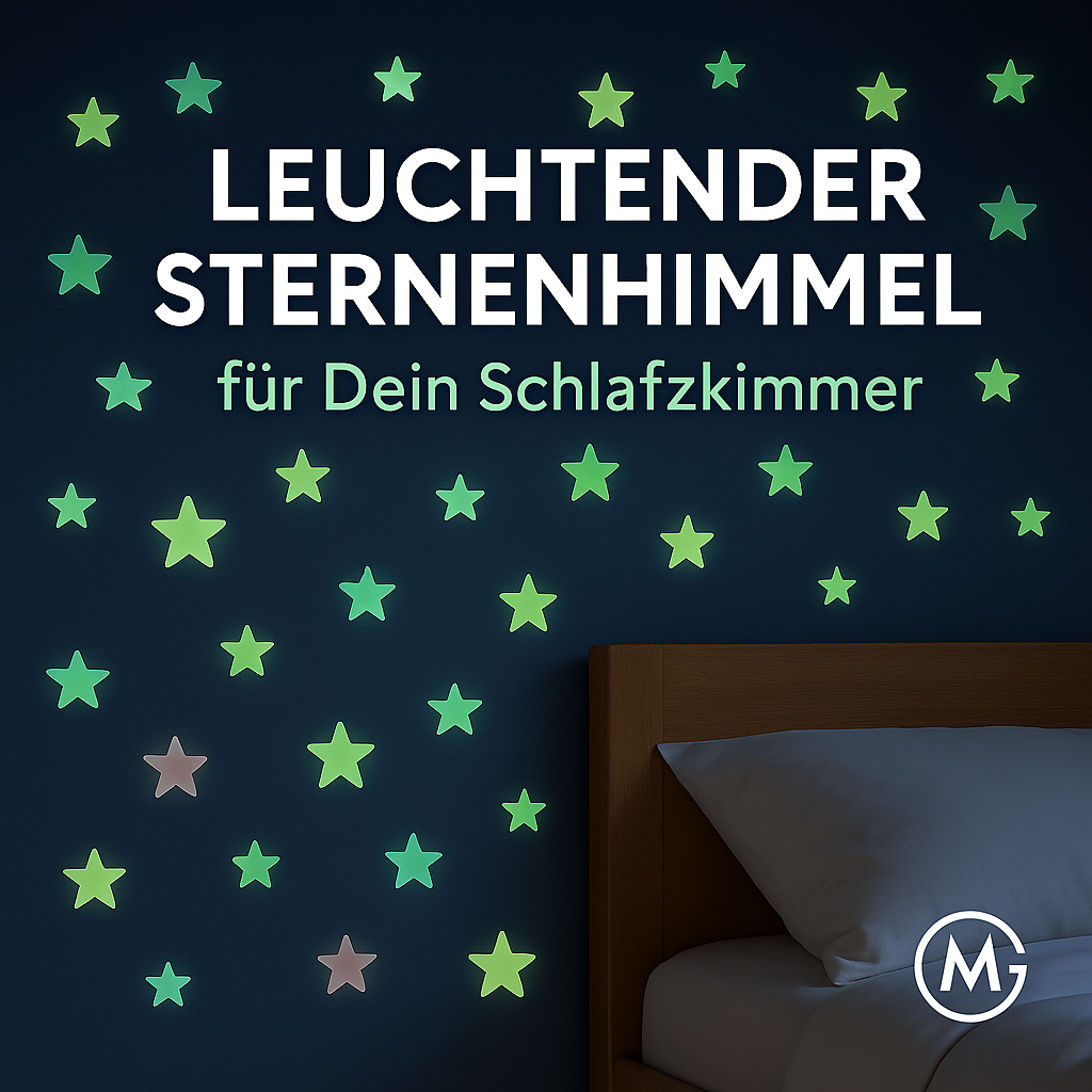 100-tlg Leuchtsterne Wandsticker 3D fluoreszierend für Schlafzimmer DE.