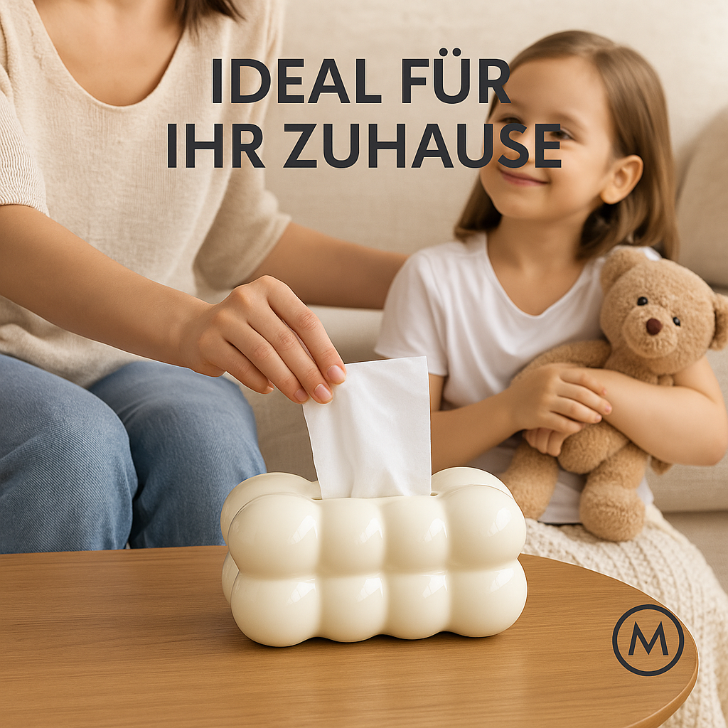 Wolkendesign Taschentuchbox Wohnzimmer Tisch Papierhalter Deko DE.