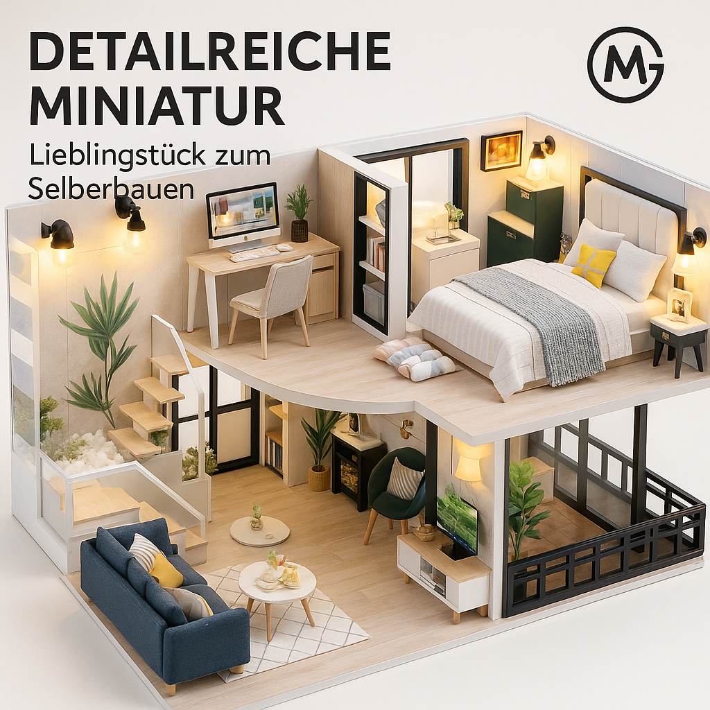 DIY Puppenhaus Bausatz Holz 3D mit Möbeln Geschenk Deko DE.