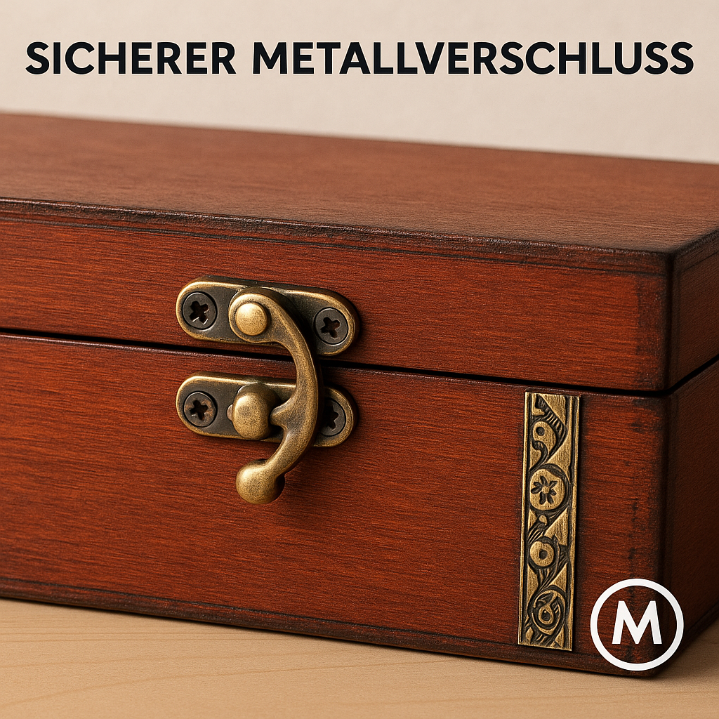 Holz Schmuckbox Vintage Schatztruhe Aufbewahrung Geschenk DE.