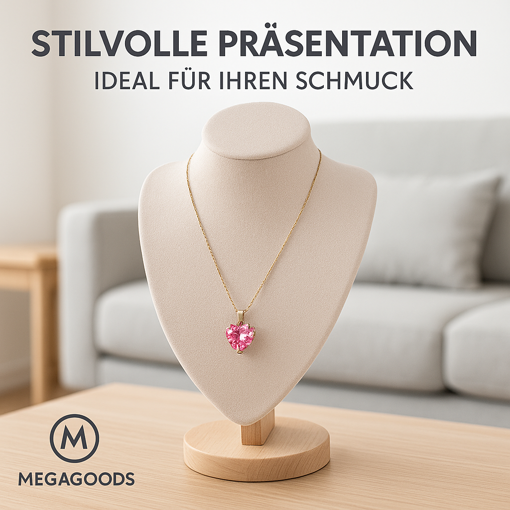 Samt Schmuckbüste Kettenhalter Display Ständer für Anhänger DE.