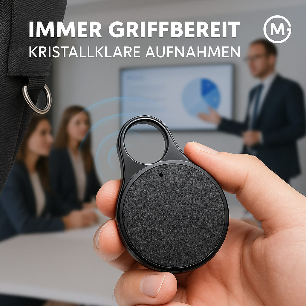 Schlüsselanhänger Diktiergerät MP3 Sprachrekorder für Meetings DE.