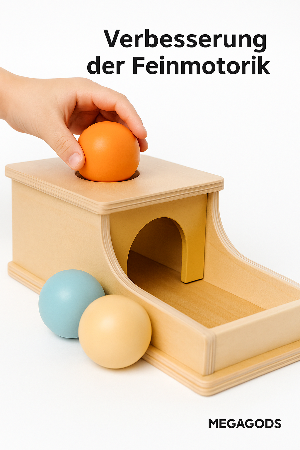 Montessori Holzspiel Pitch-Ball-Box Lernspielzeug für Kinder DE.