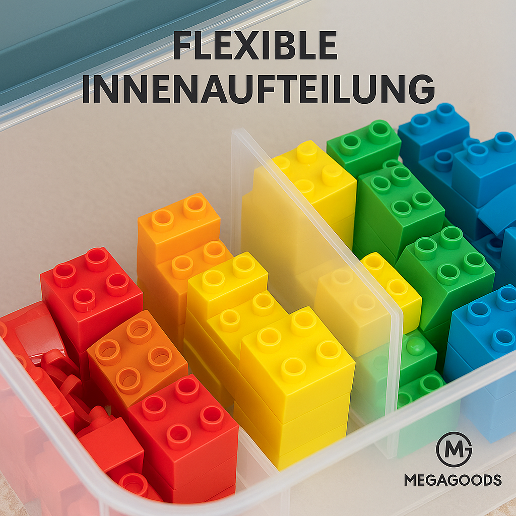 Kinder Aufbewahrungsbox stapelbar Spielzeug Organizer mit Griff DE.