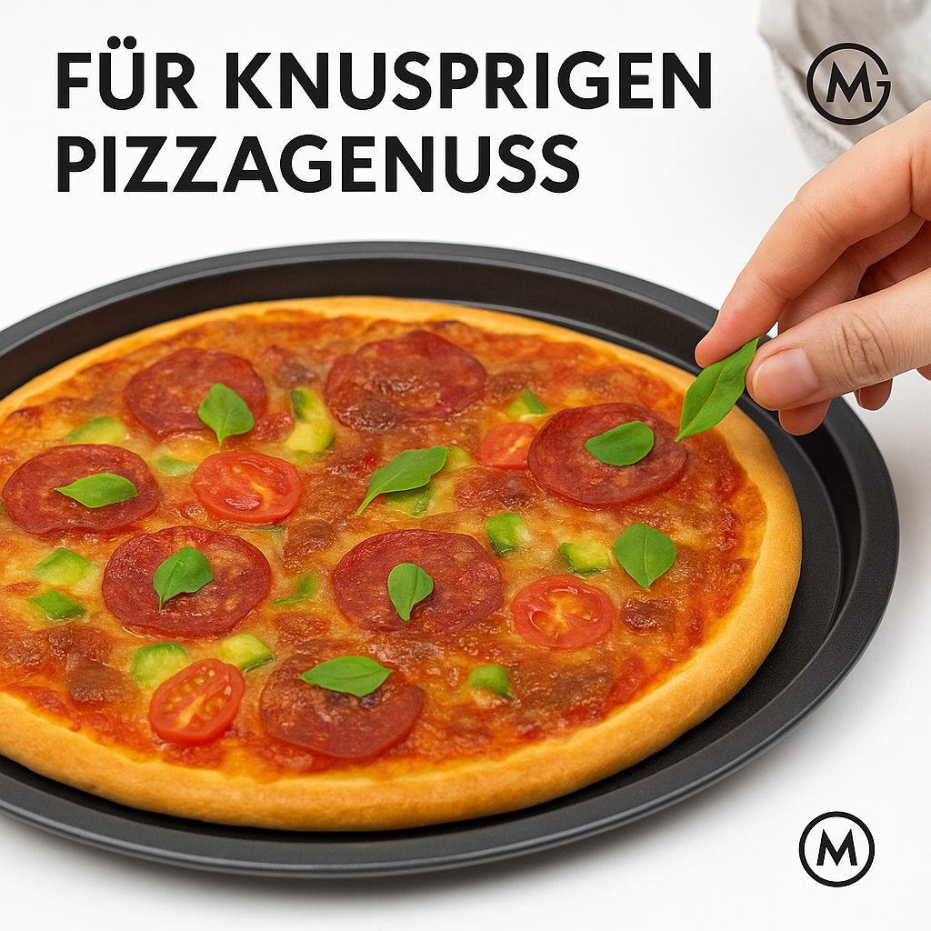 Backblech Carbonstahl antihaft mit Löchern für Pizza 32 cm DE.