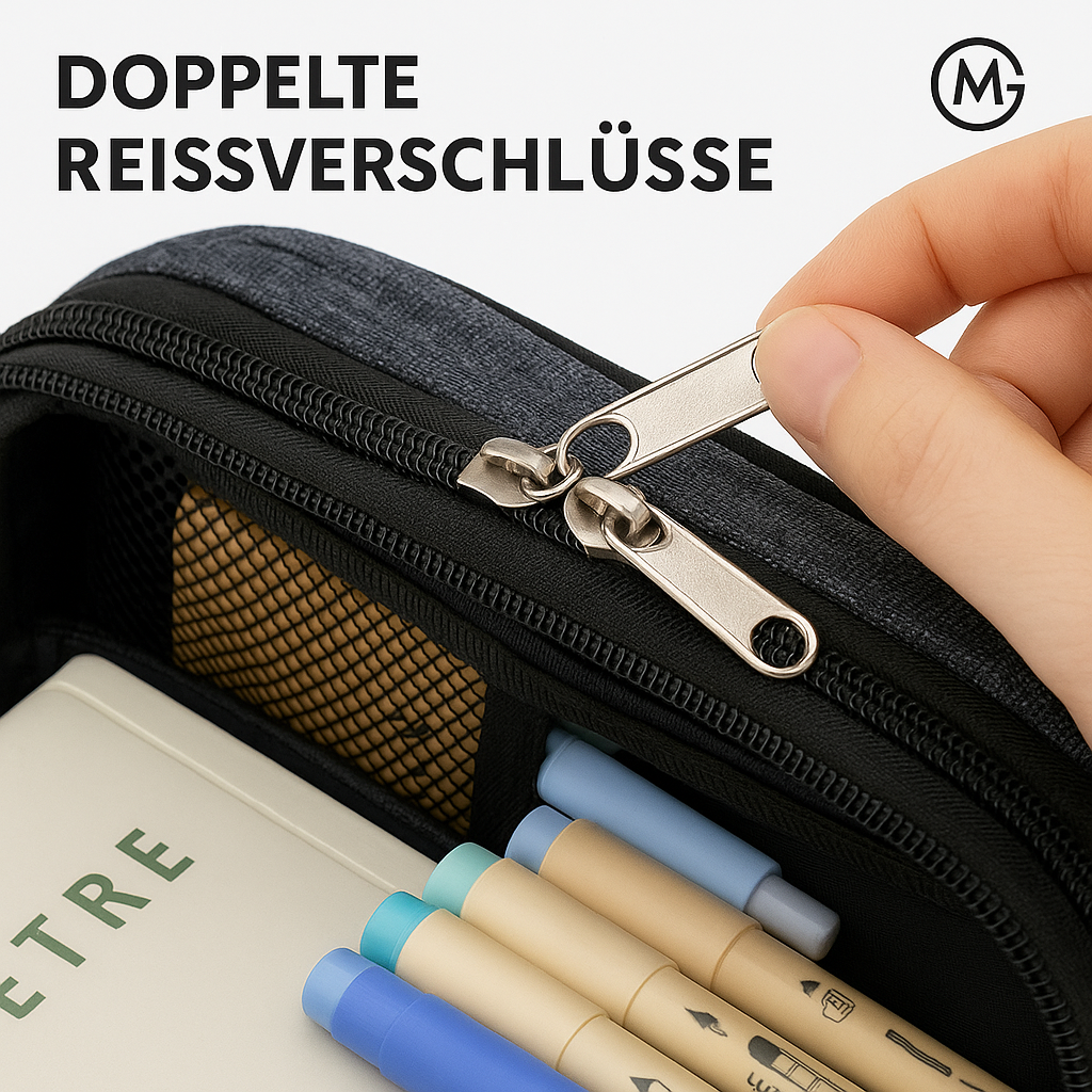 Großes Federmäppchen Stifteetui Schule Büro Aufbewahrung DE.