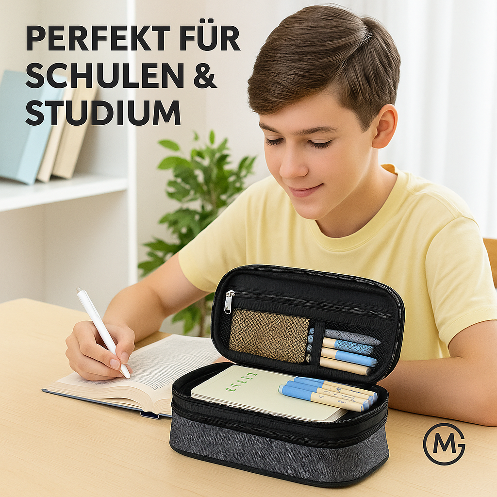 Großes Federmäppchen Stifteetui Schule Büro Aufbewahrung DE.