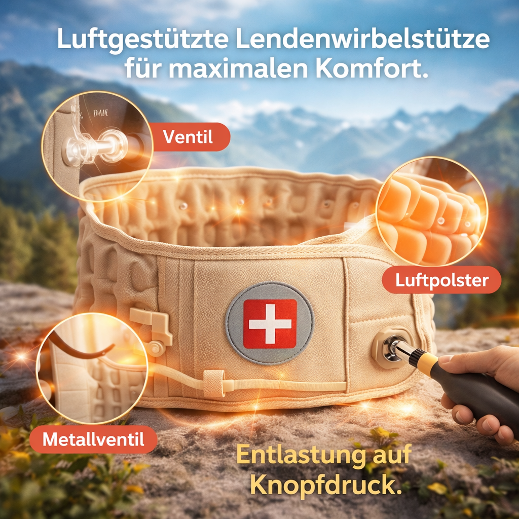 Orthogurt™ Orthopädischer Lendengurt Rückengurt Stützgurt mit Luftkissen & Pumpe