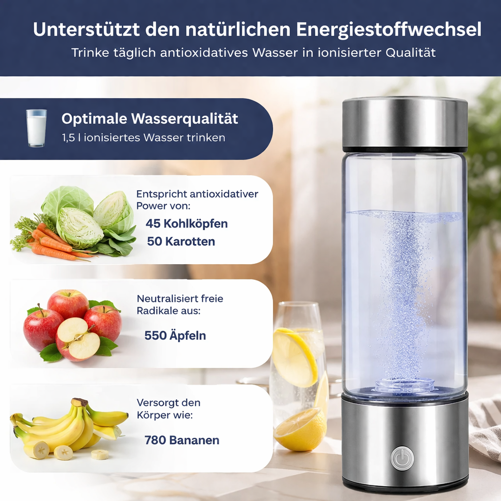 AquaVital™ Original Wasserstoff Wasserflasche Ionisator - dein Energiebooster!