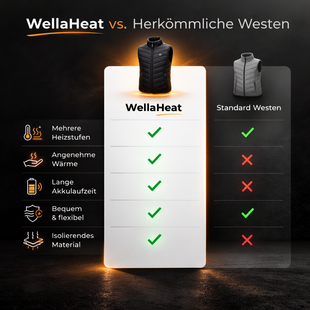 WellaHeat™ Heizweste mit Akku Powerbank Wärmeweste Thermoweste Beheizte Weste