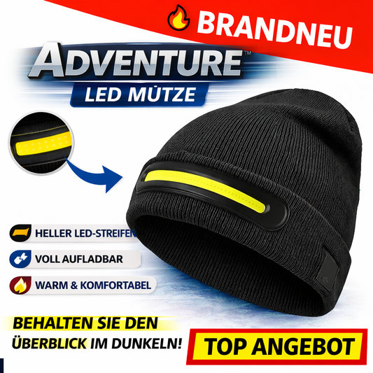 ADVENTURE™ Mütze Stirnlampe 230° LED Beanie Light Weitwinkellicht Kopflampe