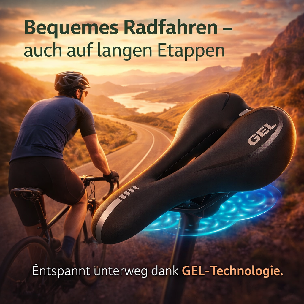 SpeedFit™ Fahrradsattel Fahrradsitz Gelsattel Tourensattel für Damen & Herren