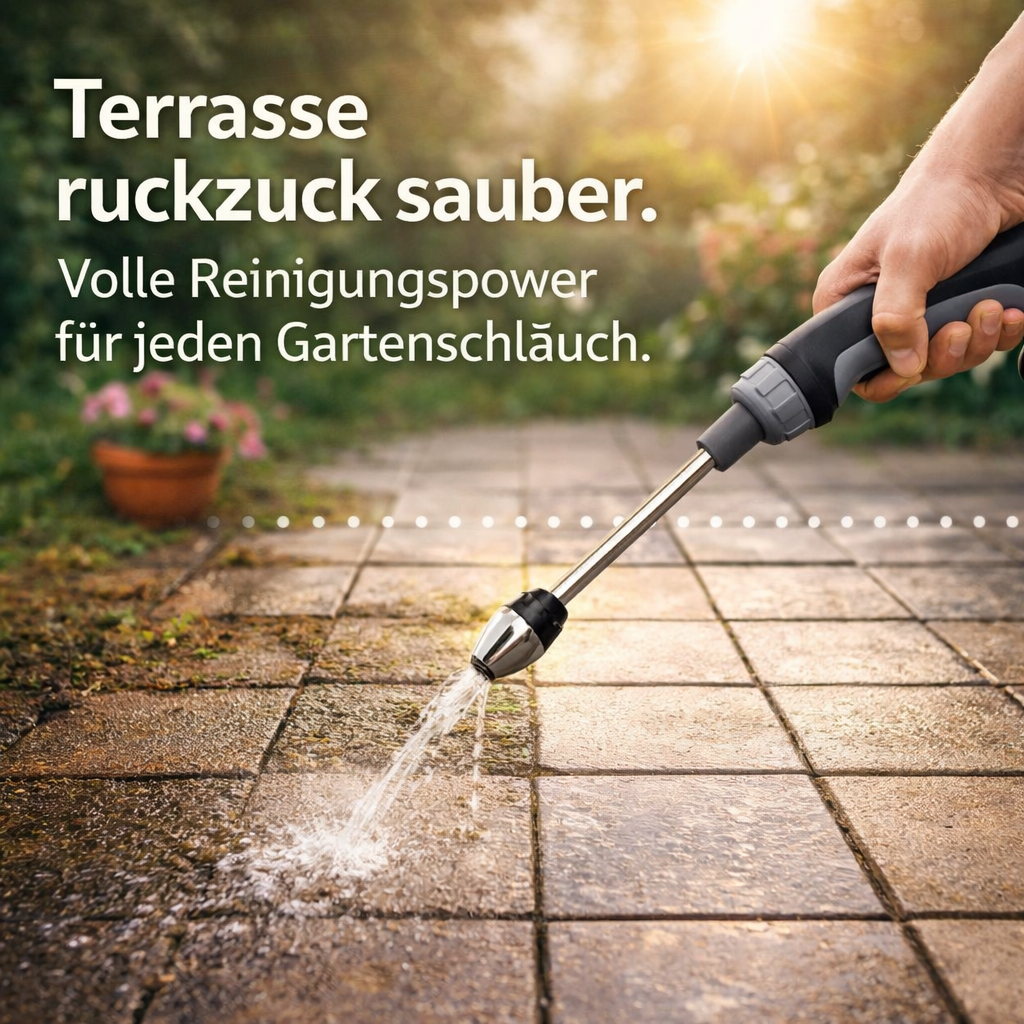 AquaTurbo™ Hockdruck Spritzpistole Wasserpistole Gartenschlauch m. Schaumsprüher
