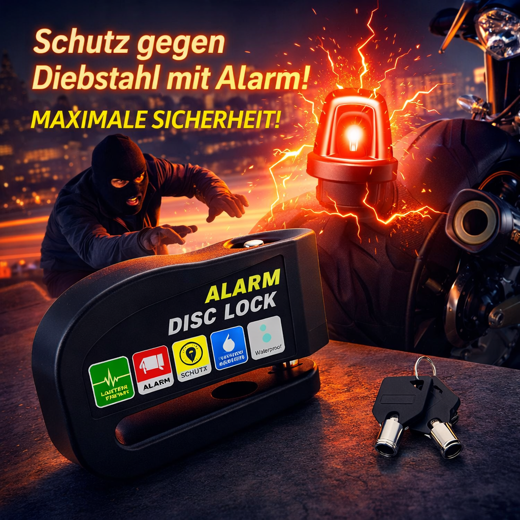 AlarmLock™ - Motorrad Fahrrad Schloss Alarm Bremsscheibenschloss Bremshebelschloss