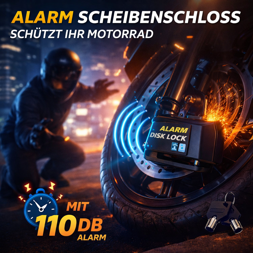 AlarmLock™ - Motorrad Fahrrad Schloss Alarm Bremsscheibenschloss Bremshebelschloss