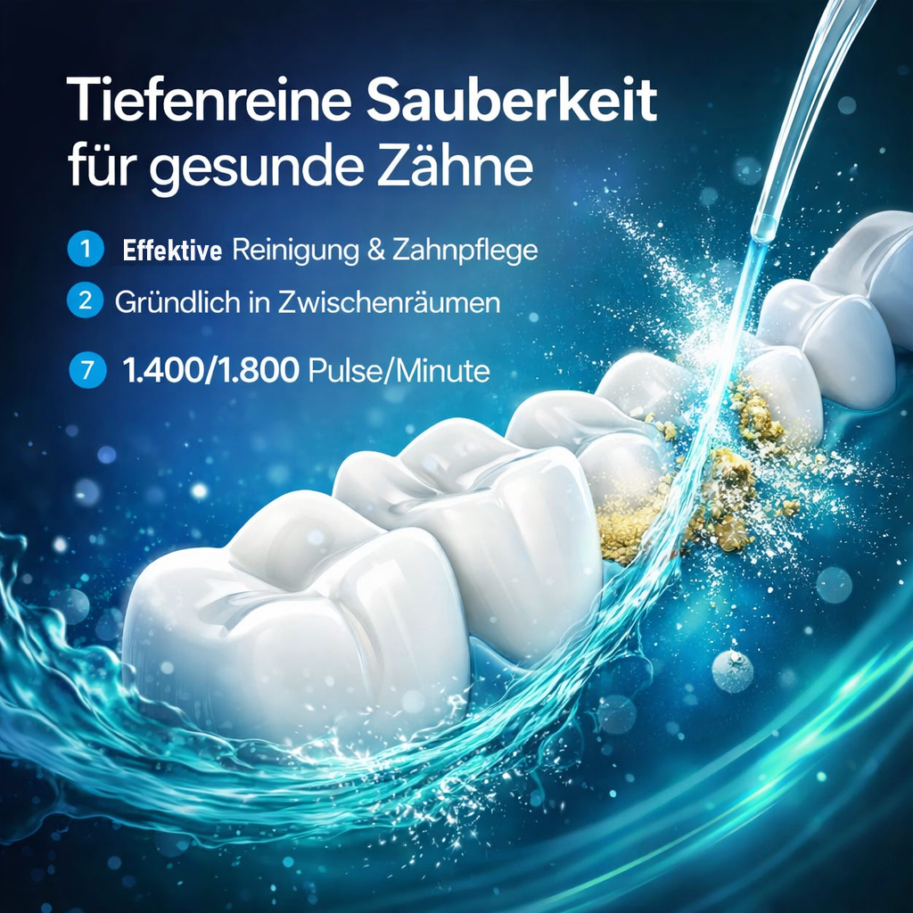 Oryzom™ ProFlow 2.0 kabellose Munddusche - Reinigung & gesundes Zahnfleisch