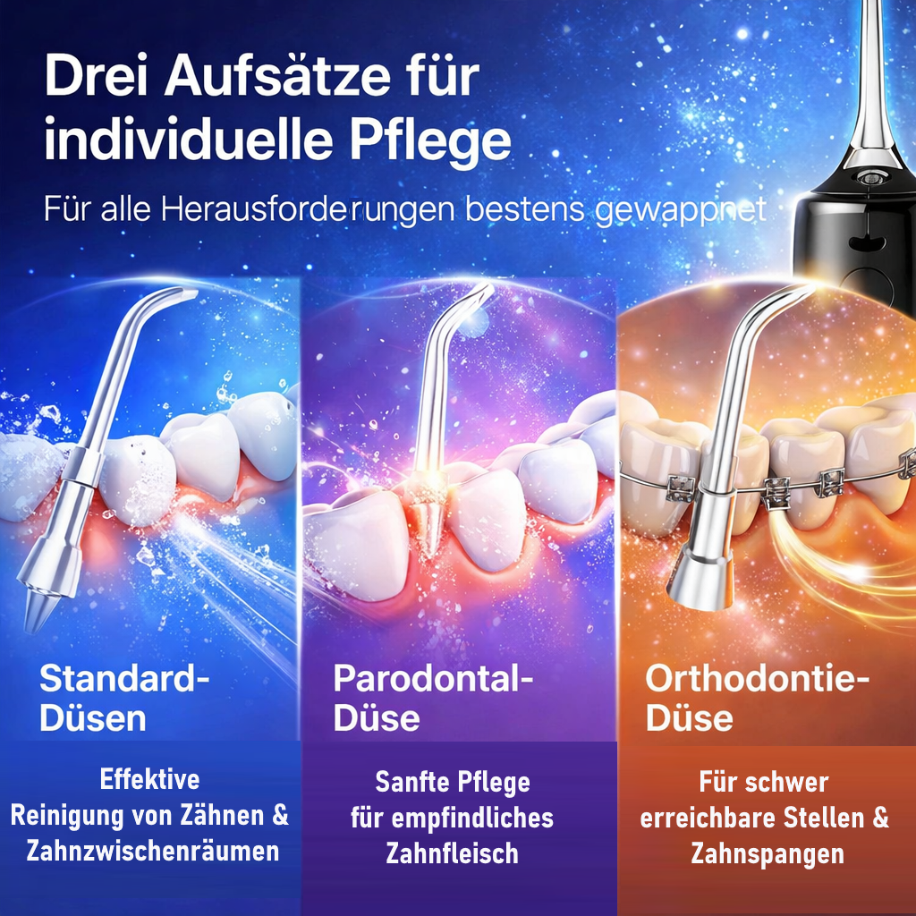 Oryzom™ ProFlow 2.0 kabellose Munddusche - Reinigung & gesundes Zahnfleisch