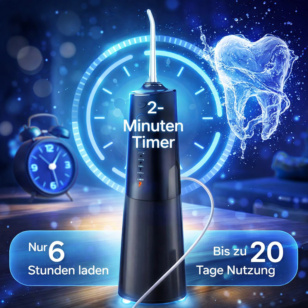 Oryzom™ ProFlow 2.0 kabellose Munddusche - Reinigung & gesundes Zahnfleisch