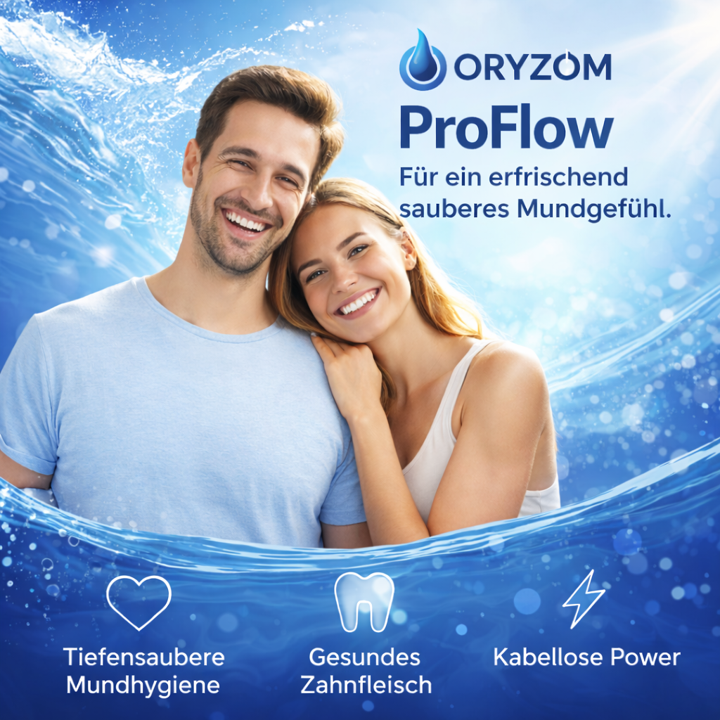 Oryzom™ ProFlow 2.0 kabellose Munddusche - Reinigung & gesundes Zahnfleisch