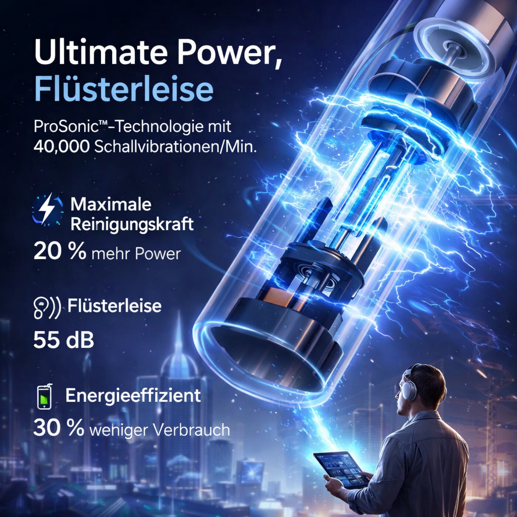 Oryzom™ ProSonic V1 Slim Schallzahnbürste Elektrische Zahnbürste Wasserdicht