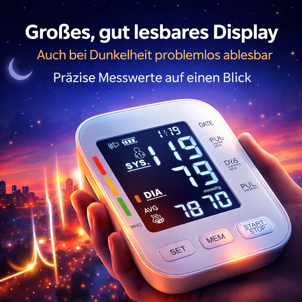 Oryzom™ Blutdruckmessgerät V8 Pro – Vollautomatische & Präzise Oberarm Messung