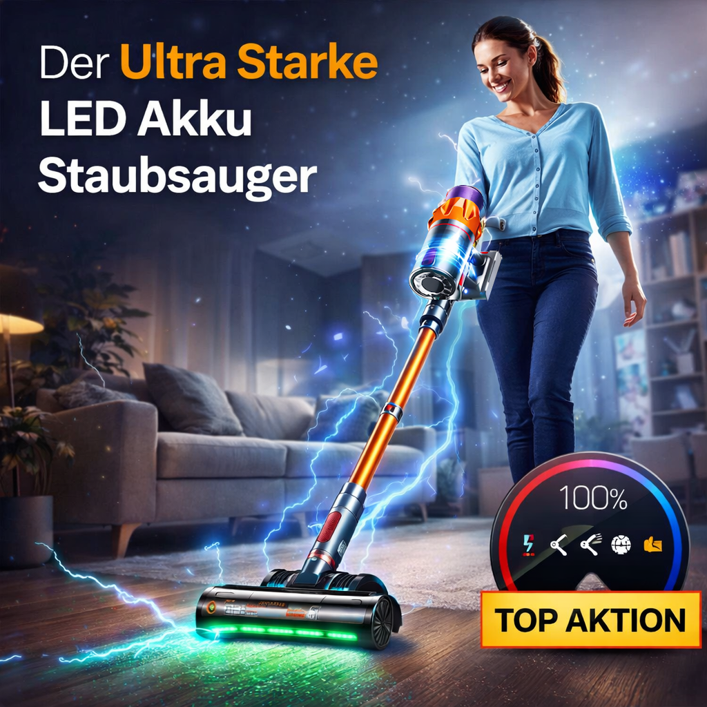 Oryzom™ Ultra starker Akku Staubsauger kabellos LED Handstaubsauger beutellos