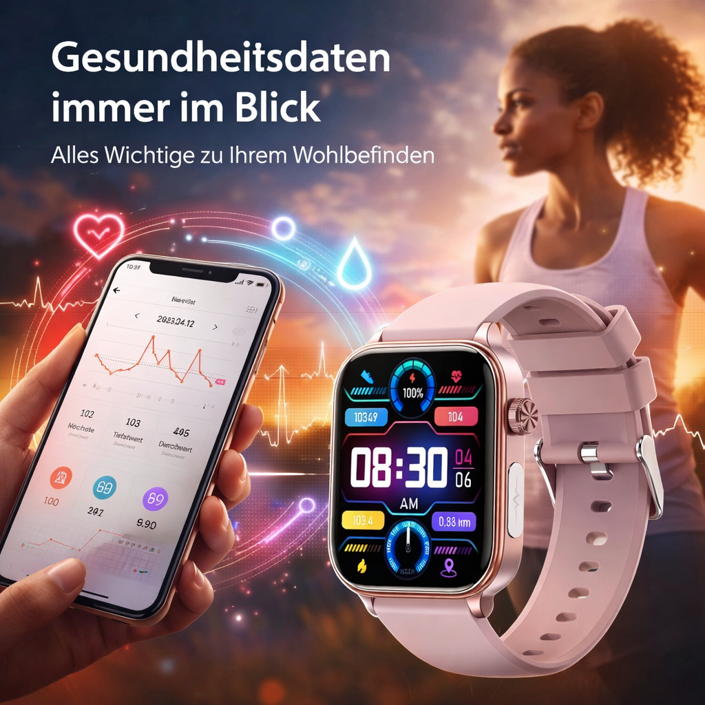 GlucoCare™ SOS 2.0 Smartwatch | SOS-Funktion, Sturzerkennung & Blutzuckermessung