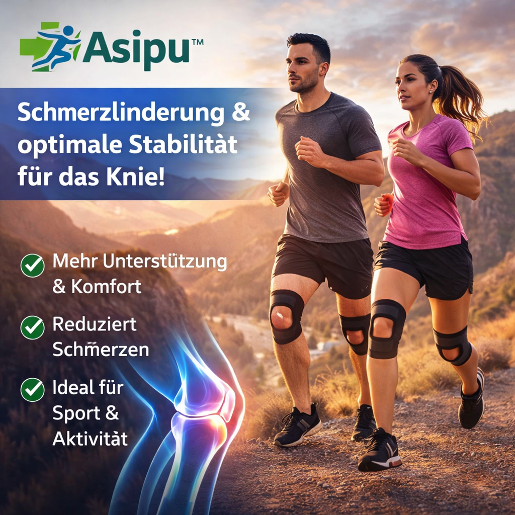 Asipu™ AktivJoint Kniegelenkbandage Kniebandage Kniestütze Knieorthese - 2er Set