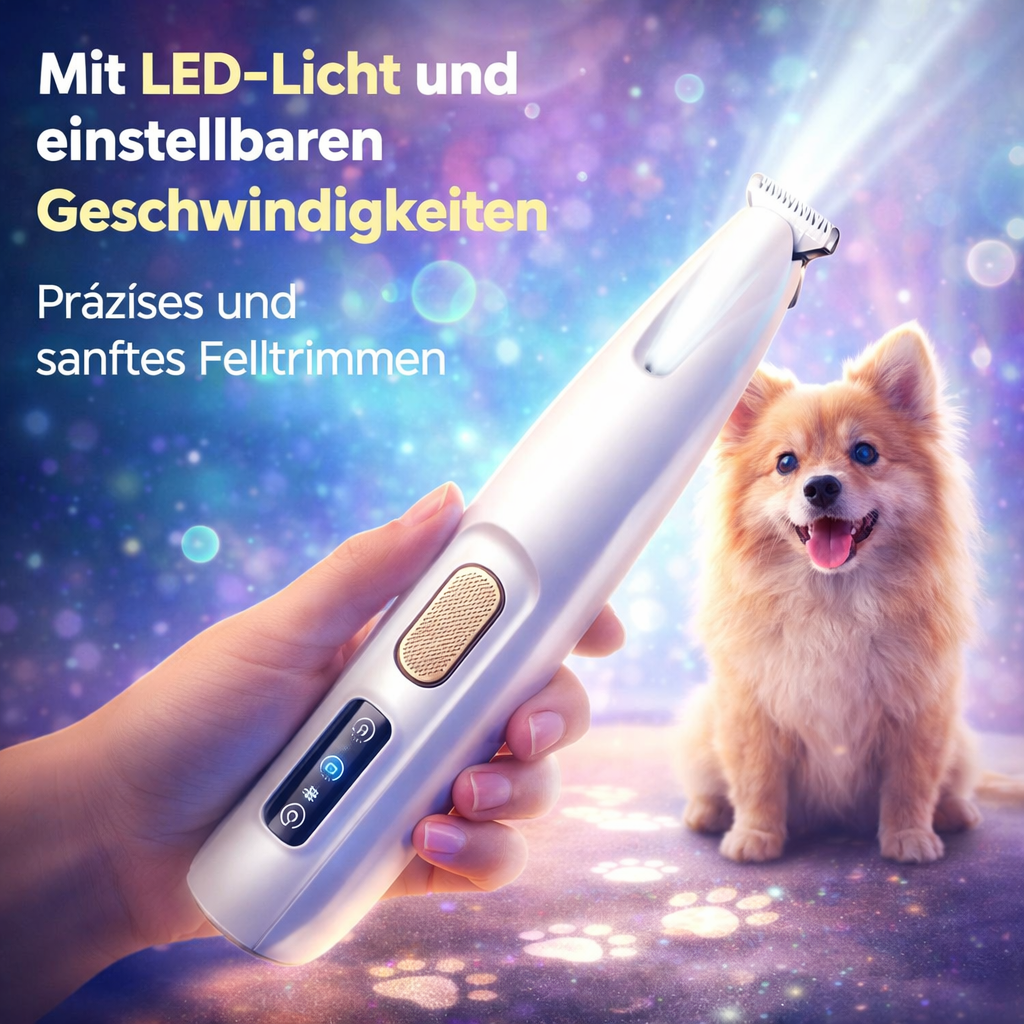 PawTrim Pro™  Pfotentrimmer mit LED-Licht | Hundeschermaschine | Leise & Sanft