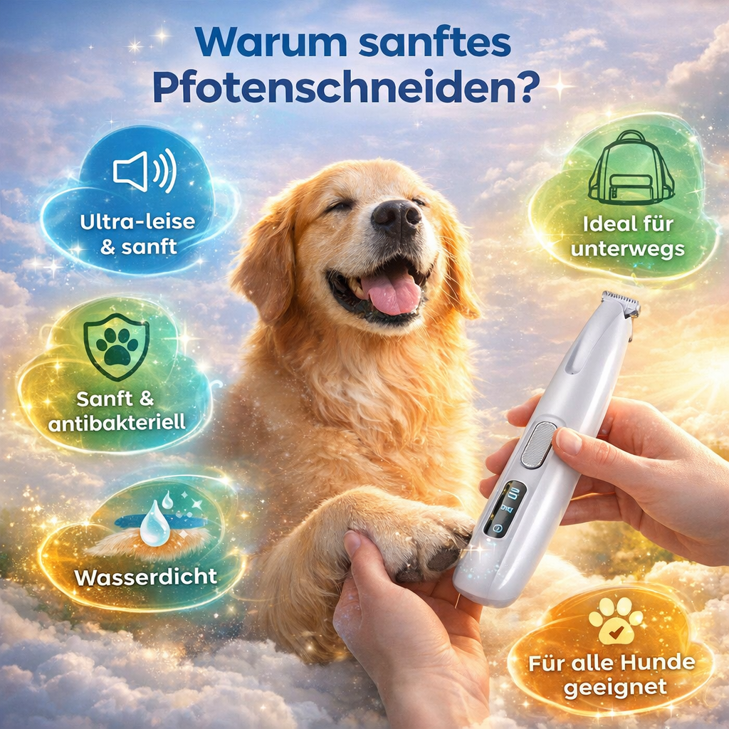 PawTrim Pro™  Pfotentrimmer mit LED-Licht | Hundeschermaschine | Leise & Sanft