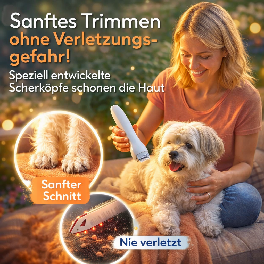 PawTrim Pro™  Pfotentrimmer mit LED-Licht | Hundeschermaschine | Leise & Sanft