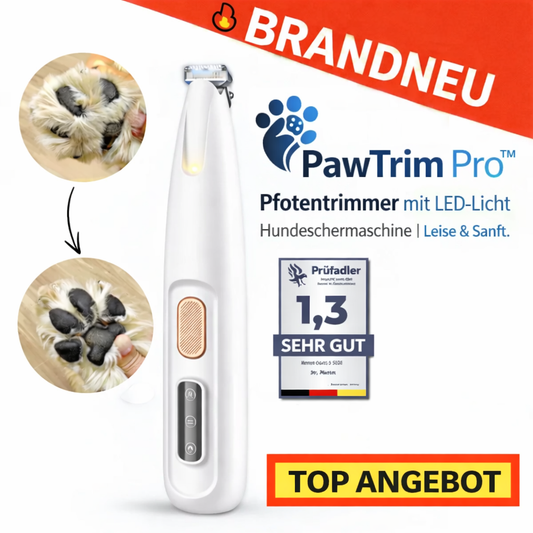 PawTrim Pro™  Pfotentrimmer mit LED-Licht | Hundeschermaschine | Leise & Sanft