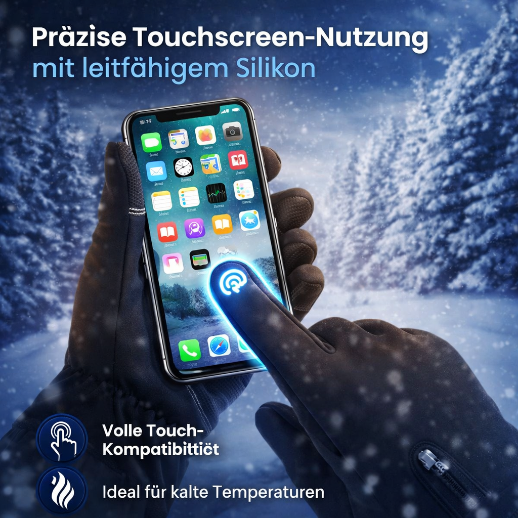 Thermofrost™ Slim Touchscreen Winter Handschuhe Damen Herren Fahrrad Wasserdicht