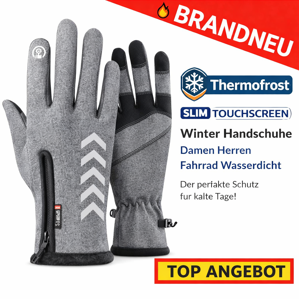 Thermofrost™ Slim Touchscreen Winter Handschuhe Damen Herren Fahrrad Wasserdicht