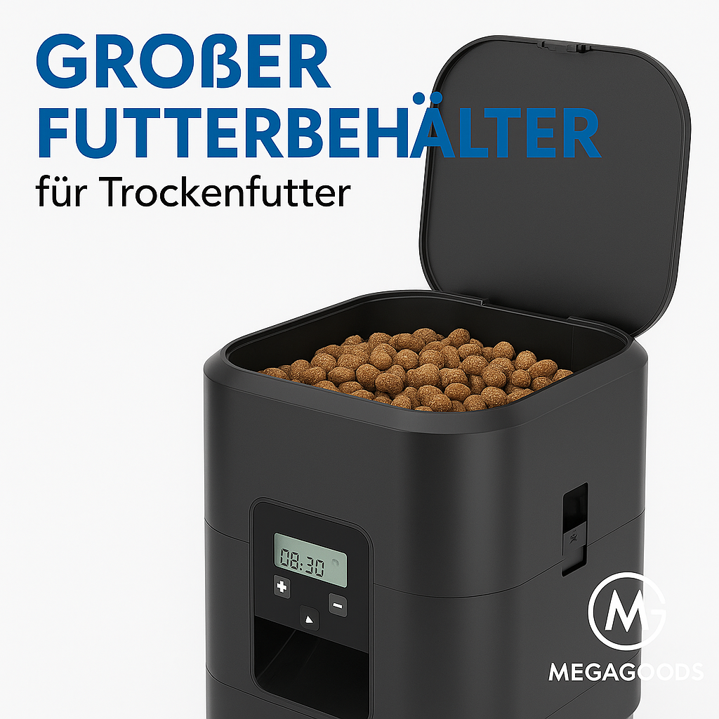 Smart Futterautomat für Katzen und Hunde mit Timer und Napf DE.