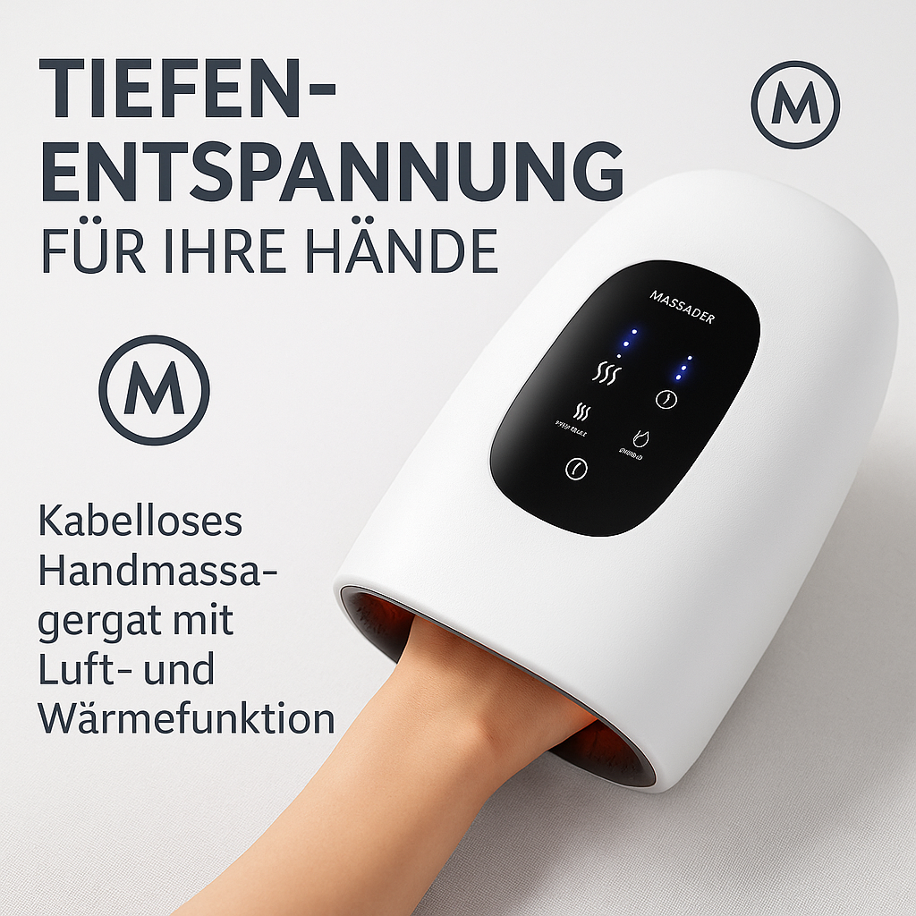 Kabelloses Handmassagegerät mit Luft- und Wärmefunktion DE.