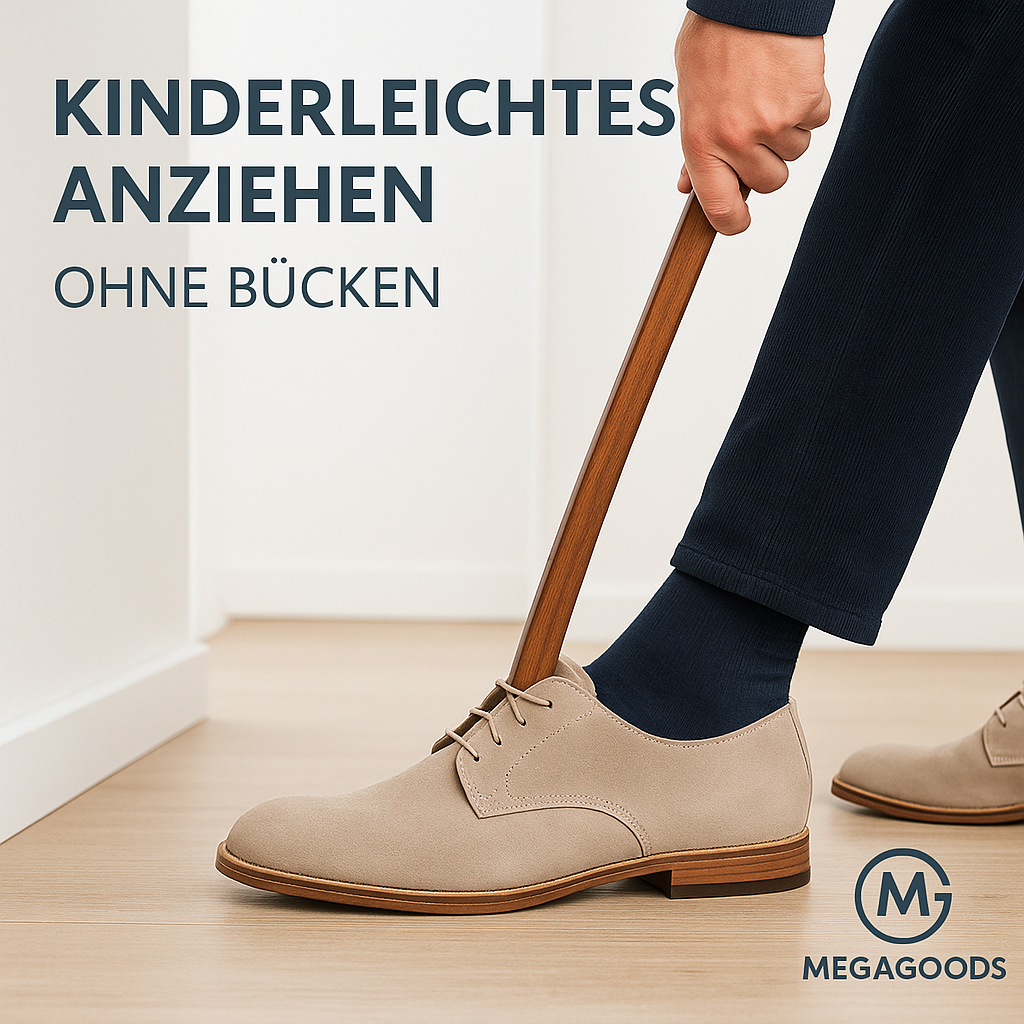 Schuhanzieher Holz 55 cm mit Magnet lang stabil ergonomisch DE.