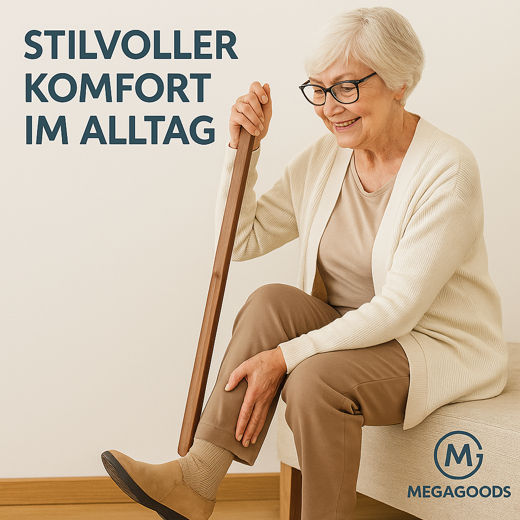 Schuhanzieher Holz 55 cm mit Magnet lang stabil ergonomisch DE.