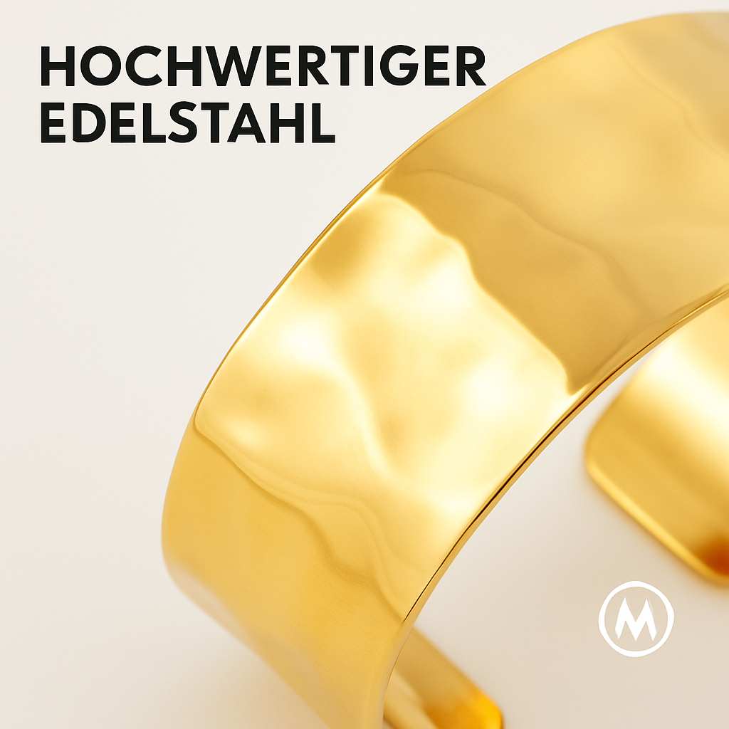 Edle Damen Armspange Gold Edelstahl klassisches Design DE.