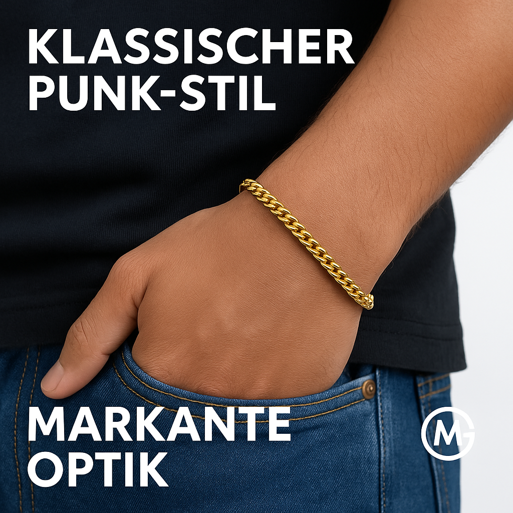 Herren Armband 3mm Edelstahl Panzerkette massiv klassisch DE.