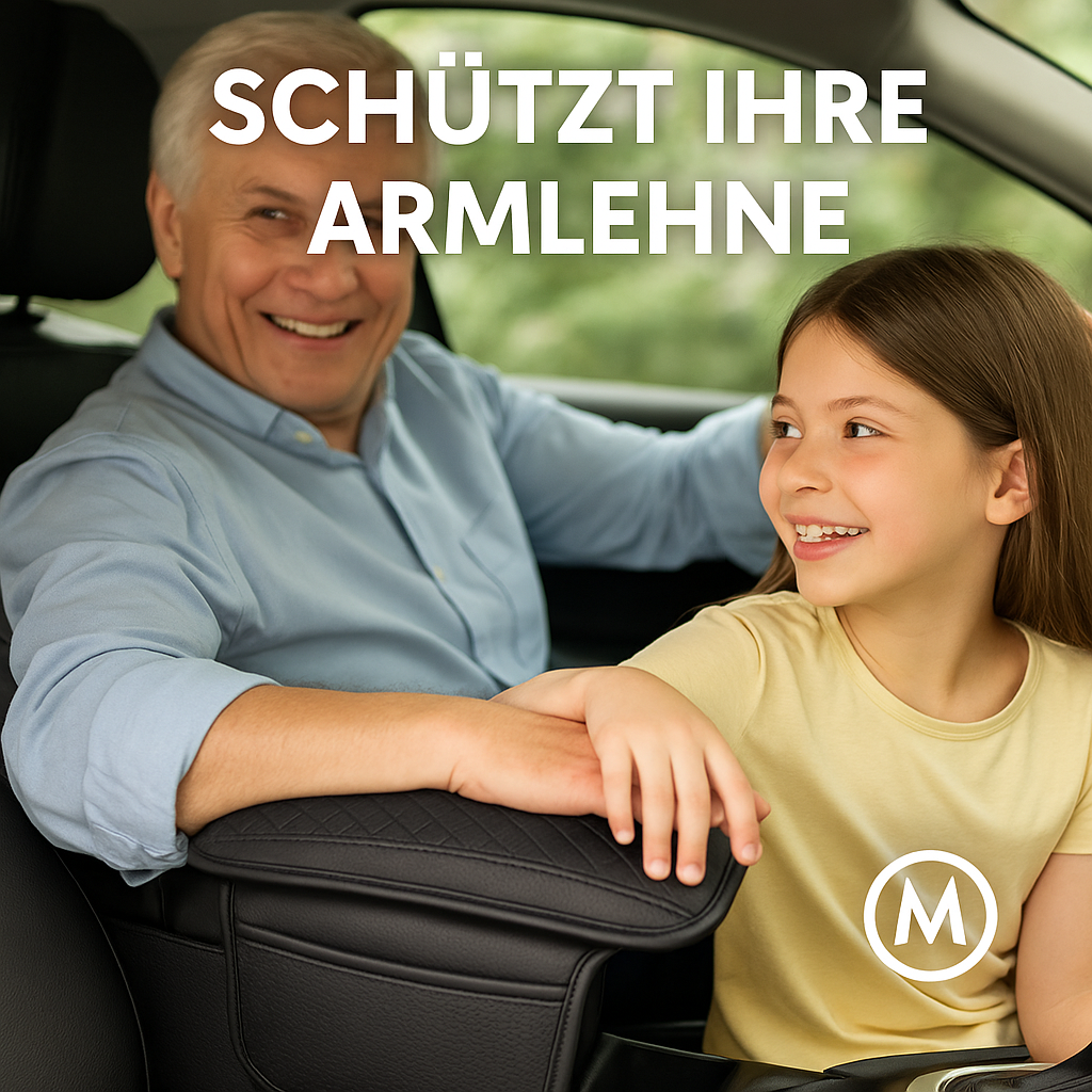Leder Armlehnenpolster Auto Memory Foam Konsole mit Tasche DE.
