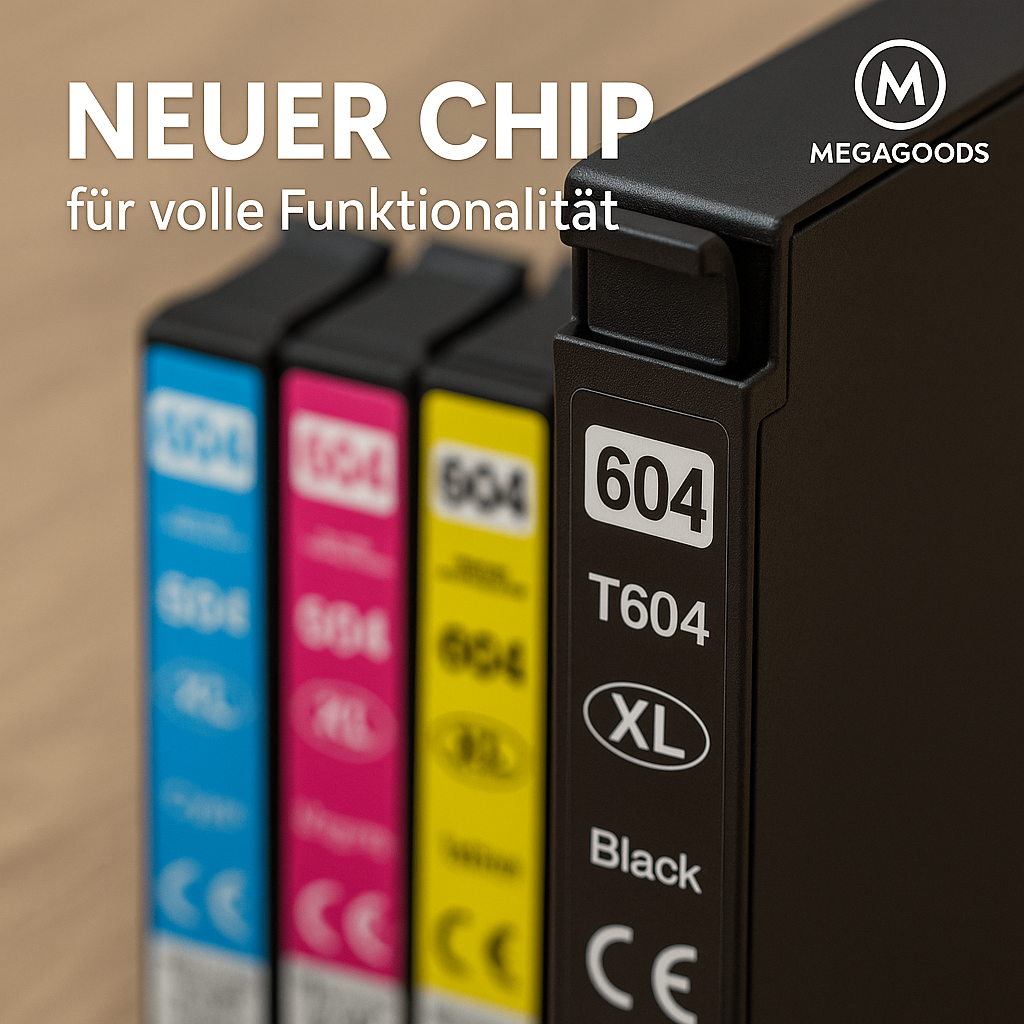 Druckerpatrone 604XL für Epson XP WF Serie, kompatibel, 5er-Set DE.
