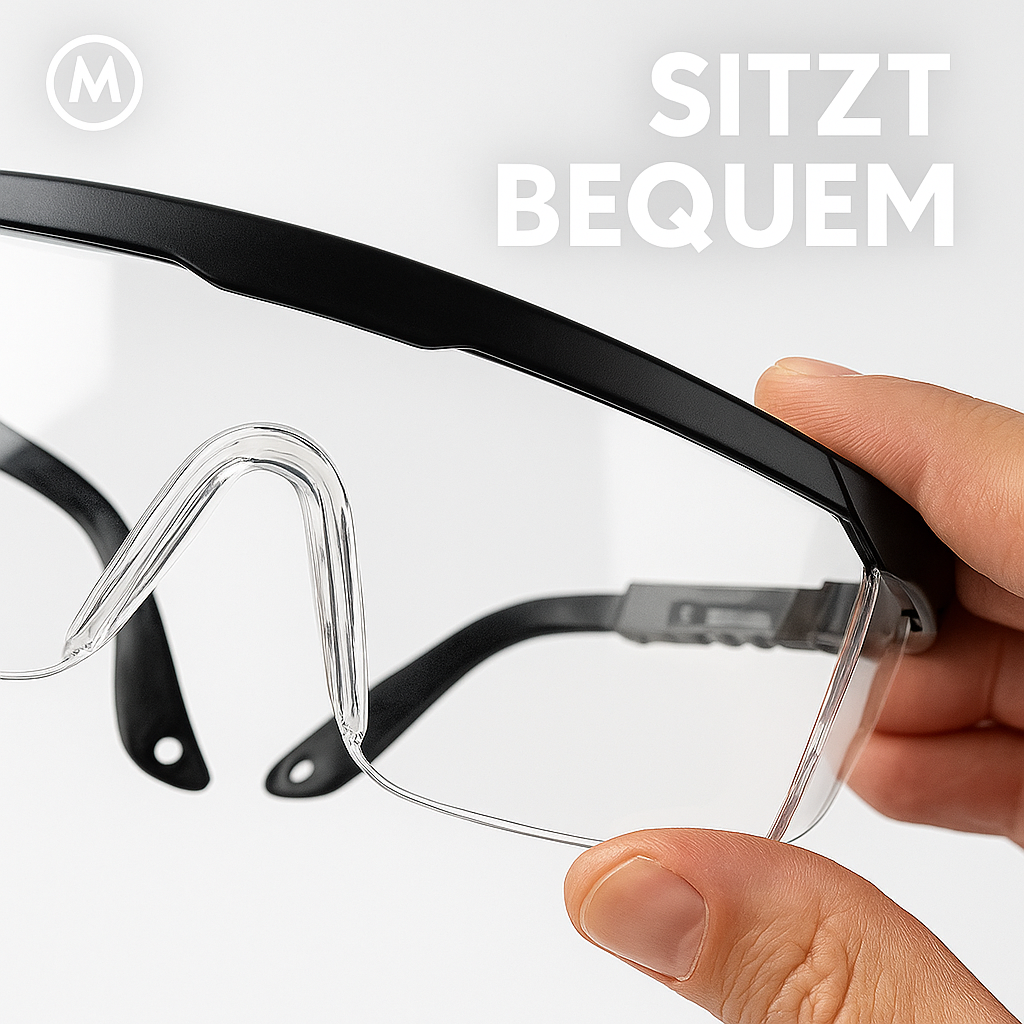 Schutzbrille Antispritz Labor Industrie Staub Windfest 2Stk DE.