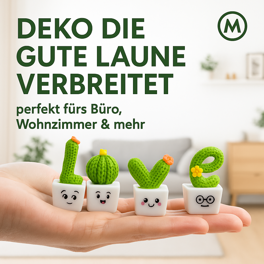 Deko Sukkulenten Set Kunstpflanzen Kaktus Mini Grün 4Stk DE.