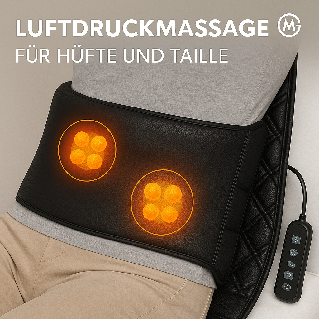 Massageauflage Shiatsu Ganzkörper mit Wärme Luftkissen Vibration DE.