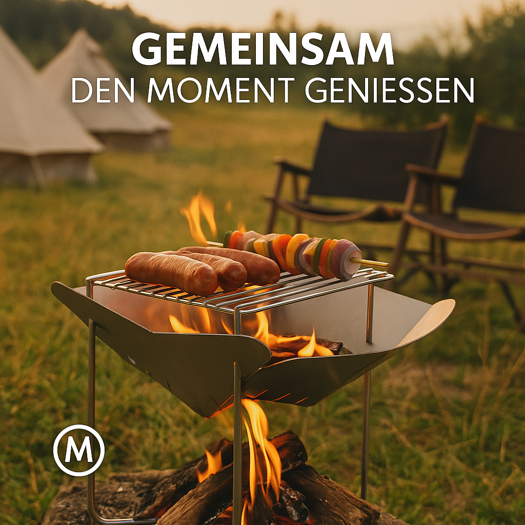 Faltbarer Edelstahl Camping Grill Edelstahl tragbar Outdoor Garten BBQ DE.