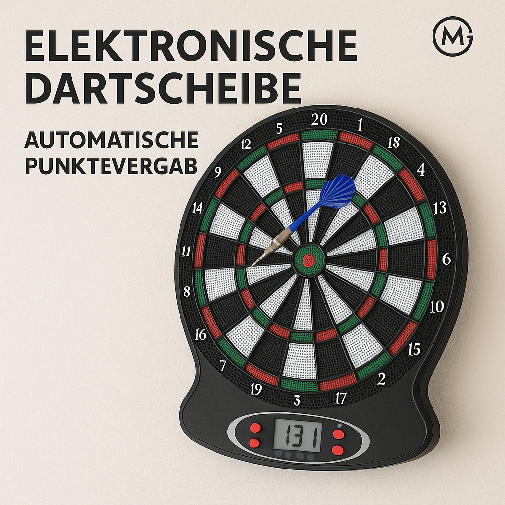 Elektronische Dartscheibe Profi LCD Anzeige inkl 6 Pfeile DE.
