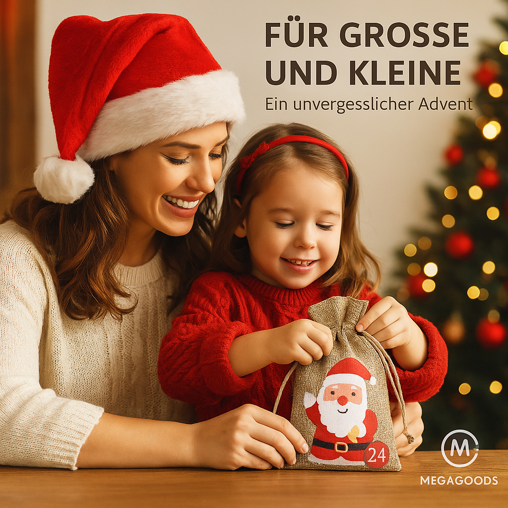 24er-Set Adventskalender Geschenktüten Xmas Deko für Aufkleber DE.