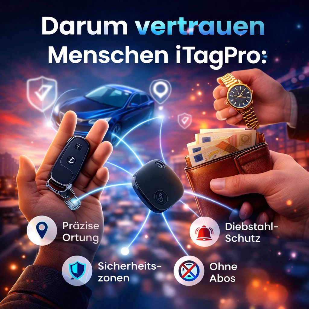 iTag Pro™ GPS Tracker Mini Schlüssel Finder Echtzeit Tracking f. Apple & Android