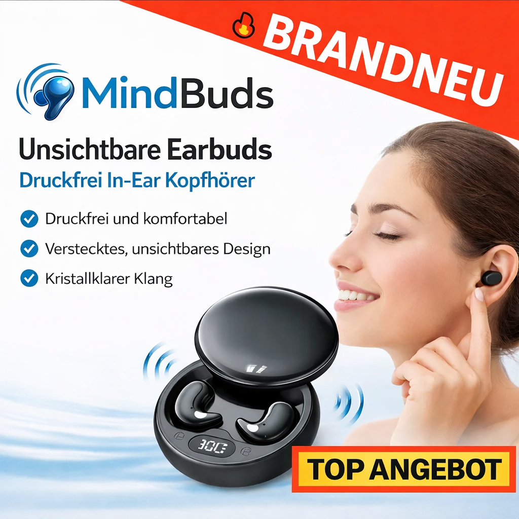 MindBuds™ Kopfhörer - Unsichtbare Bluetooth Earbuds In-Ear Ohrhörer ohne Druck